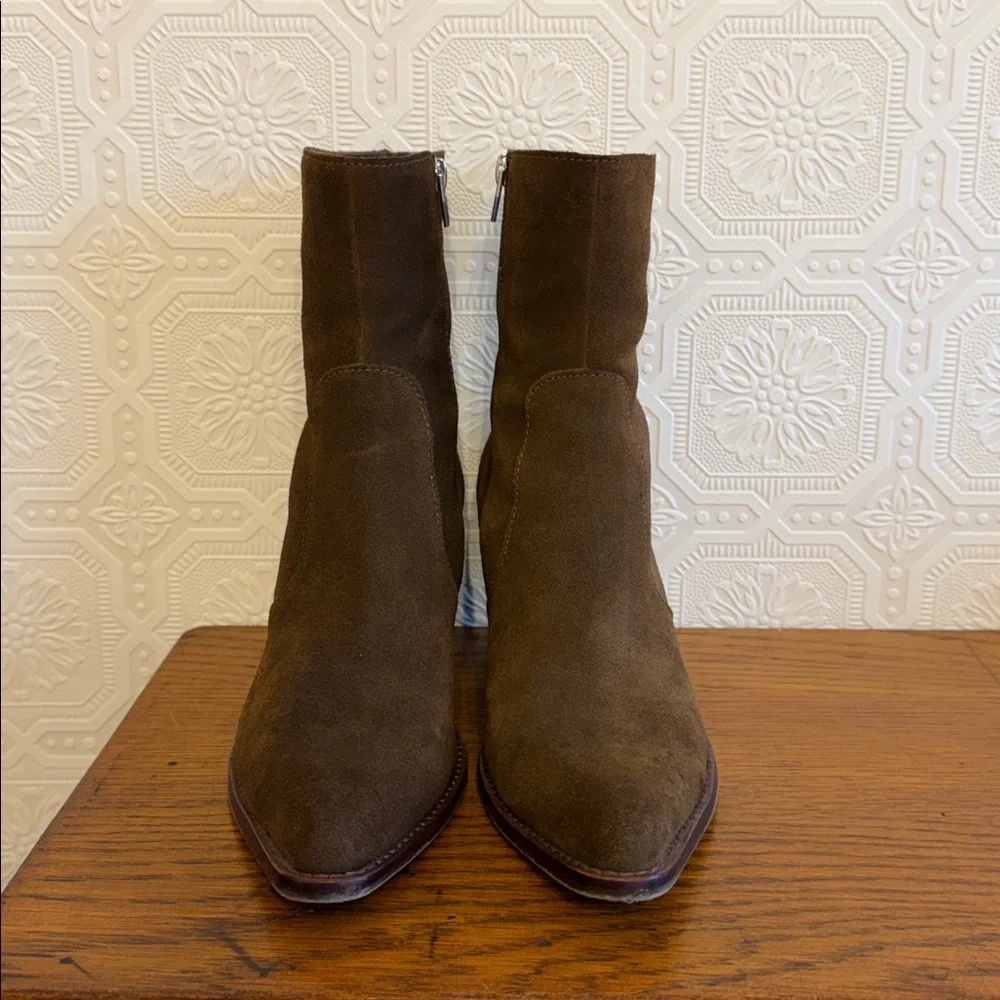 ⬇️ Dolce Vita Women’s Volli Leather Western Pointy Toe Booties Sz 9.5 Dark Brown - Picture 5 of 11